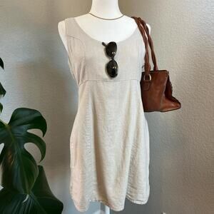 Linen Blend Slip Dress Neutral Minimal Summer